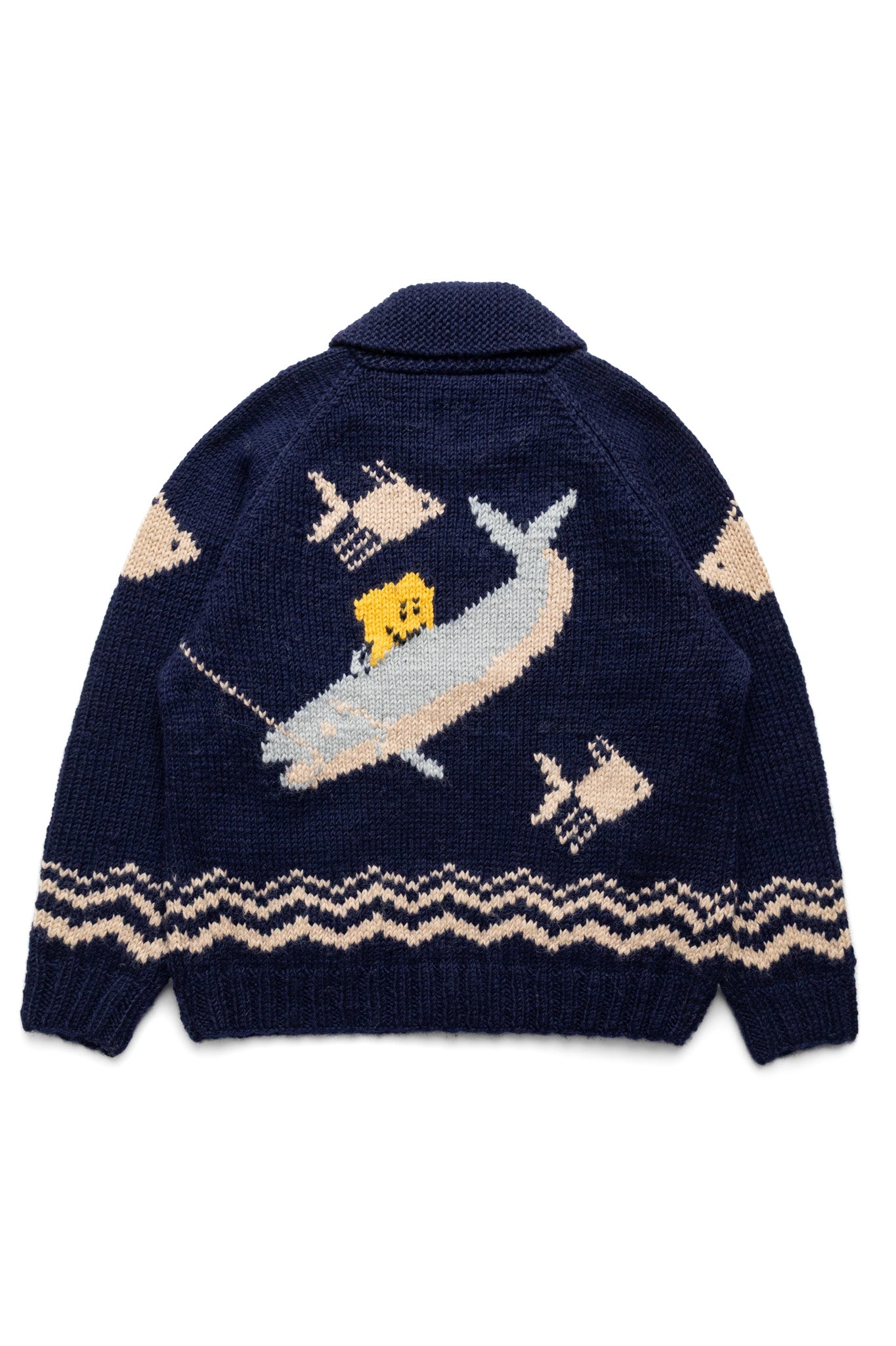 Kapital Hand Knit PECKISH TROUT ZIP Cardigan – BLUE IN GREEN SOHO