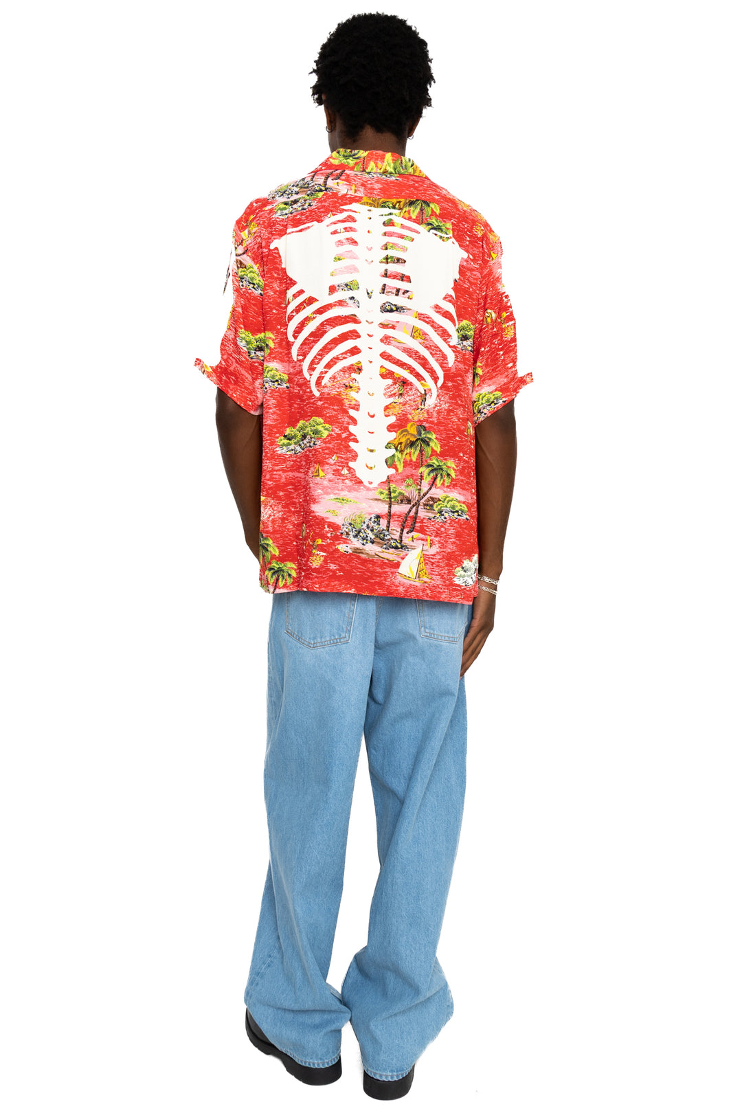 kapiさま Kapital Rayon KAMEHAMEHA BONE Aloha Shirt - Red – BLUE IN