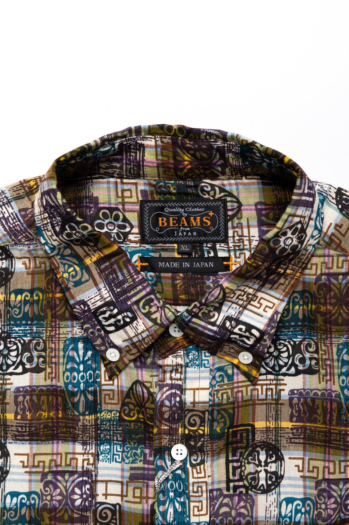 B.D. Short Sleeve Madras On Print - Yellow