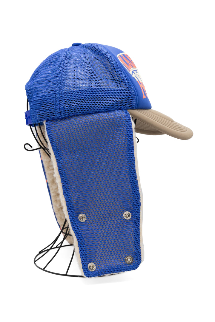 Kapital KAPSIZE RULE LUMBER Trucker Cap - Blue x Mocha – BLUE IN