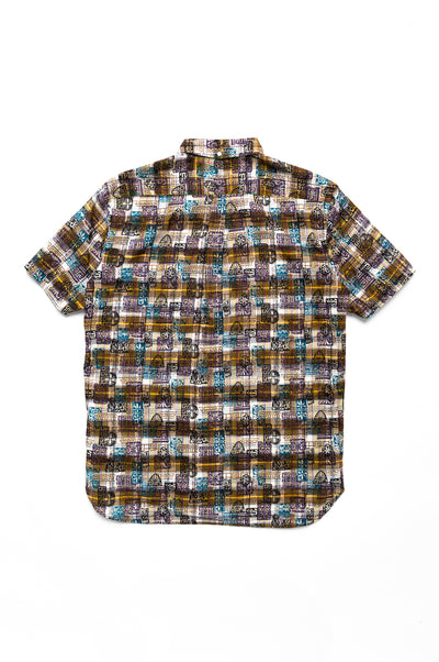 B.D. Short Sleeve Madras On Print - Yellow