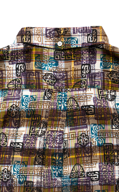 B.D. Short Sleeve Madras On Print - Yellow