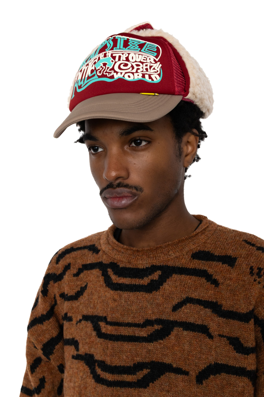 Kapital KAPSIZE RULE LUMBER Trucker Cap - Burgundy x Mocha – BLUE
