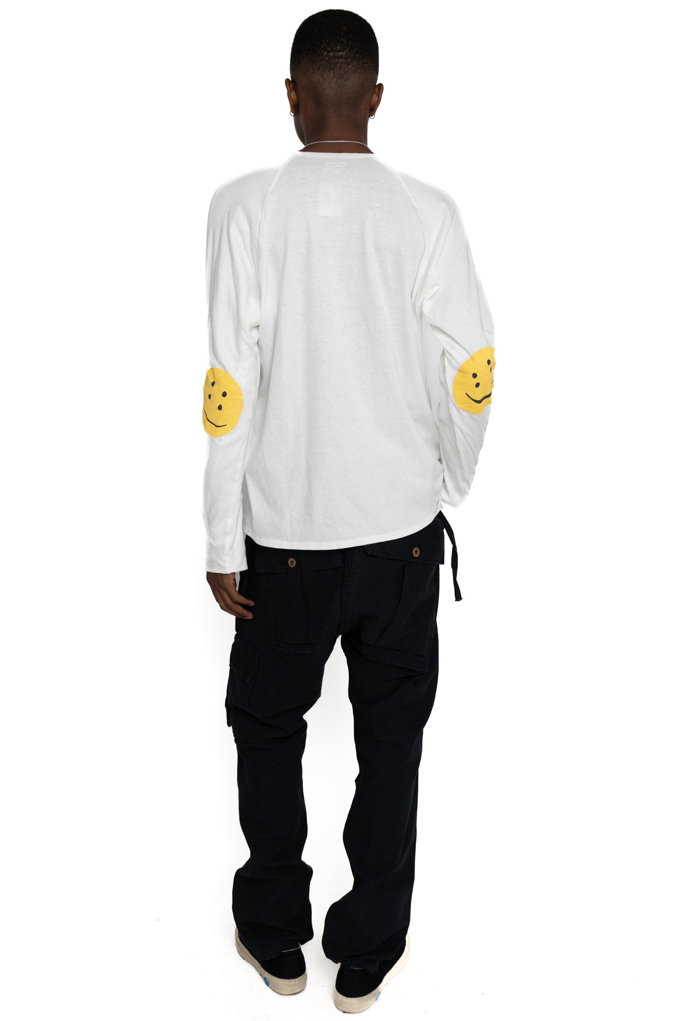 Jersey x Gauze Jersey CHEF Long Sleeve T (RAINBOWY PATCH) - White