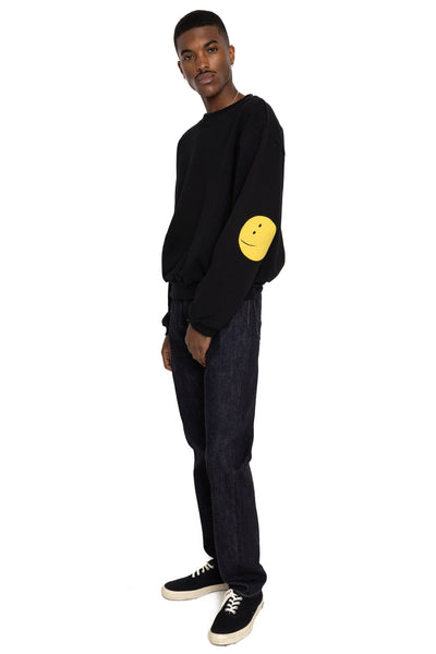 ECO SWT Knit Crew SWT (RAINBOWY Patch) - Black