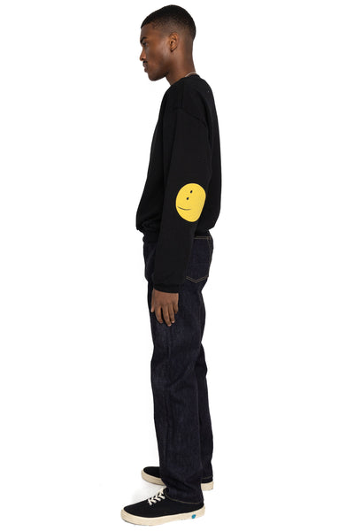 ECO SWT Knit Crew SWT (RAINBOWY Patch) - Black