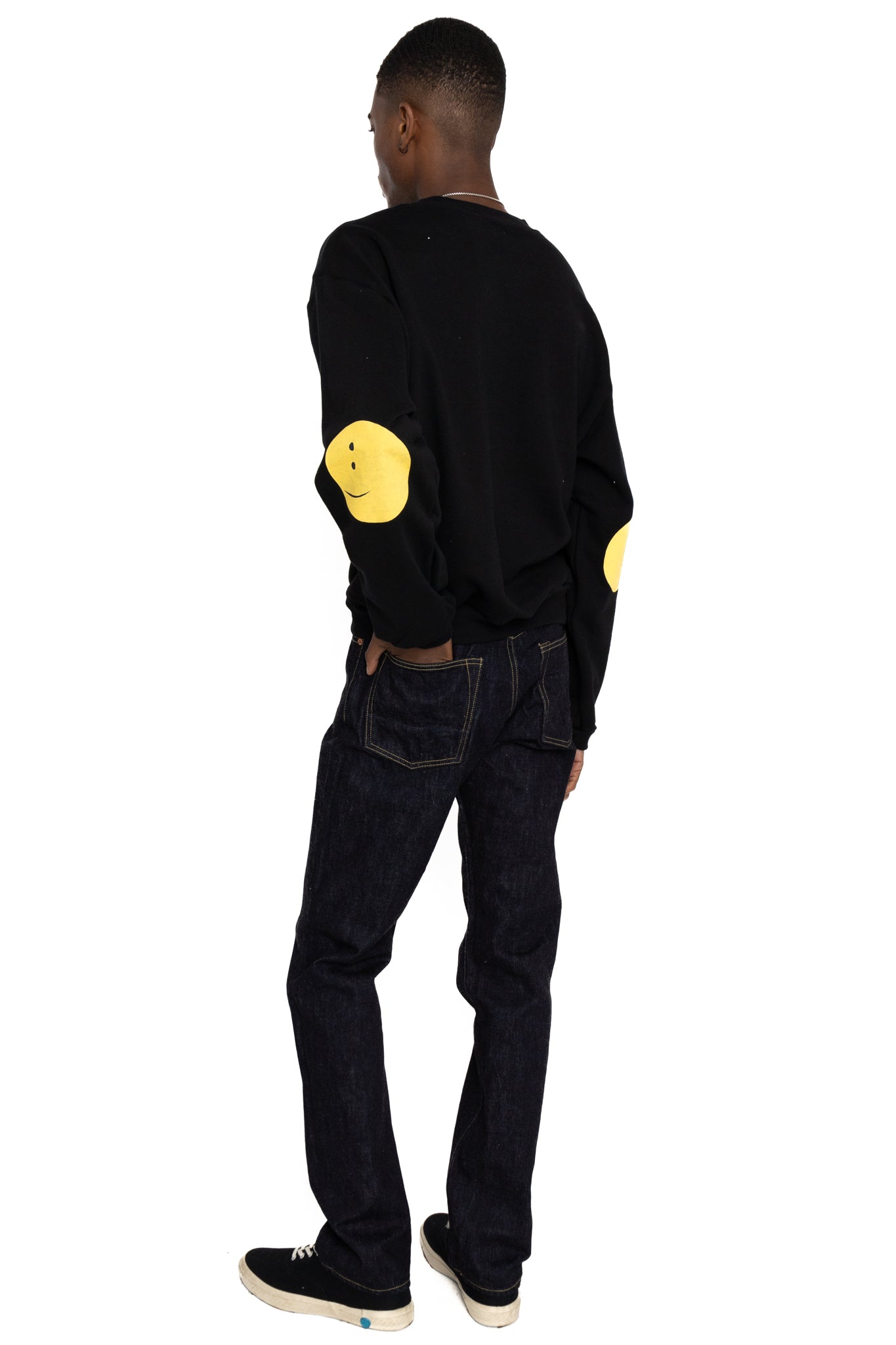 ECO SWT Knit Crew SWT (RAINBOWY Patch) - Black