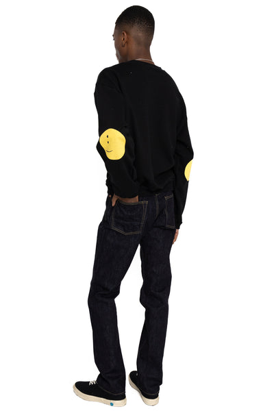 ECO SWT Knit Crew SWT (RAINBOWY Patch) - Black