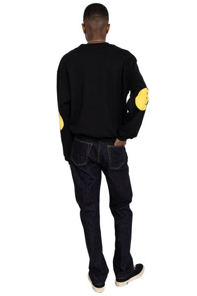 ECO SWT Knit Crew SWT (RAINBOWY Patch) - Black