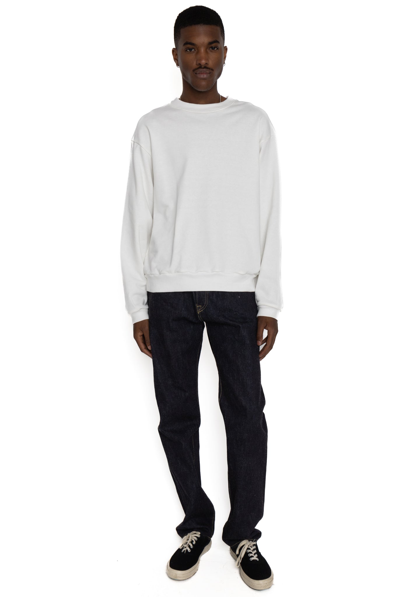 ECO SWT Knit Crew SWT (RAINBOWY Patch) - White