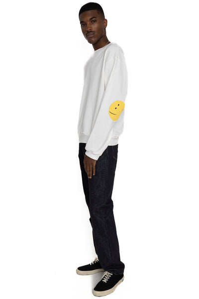ECO SWT Knit Crew SWT (RAINBOWY Patch) - White