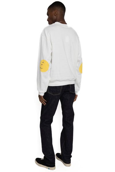 ECO SWT Knit Crew SWT (RAINBOWY Patch) - White