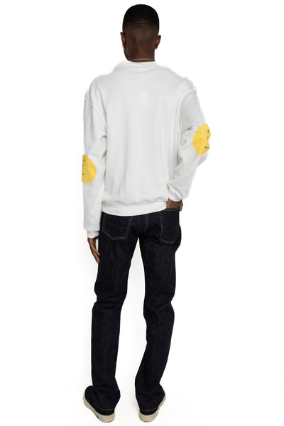 ECO SWT Knit Crew SWT (RAINBOWY Patch) - White