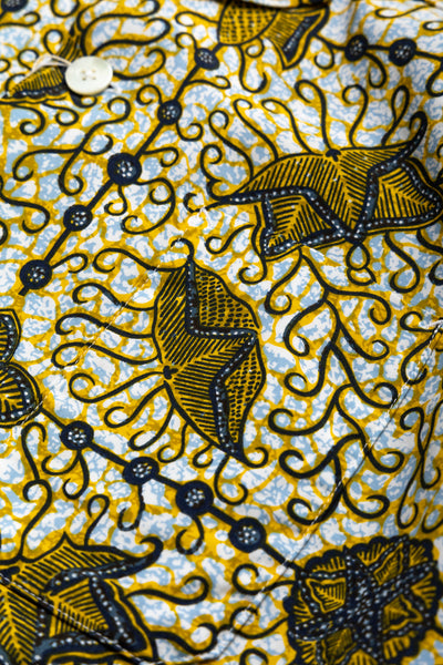Beach Shirt Jacket Cotton Rayon Batik Print - White