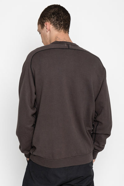 Herringbone Pile Raglan Crewneck - Antique Black