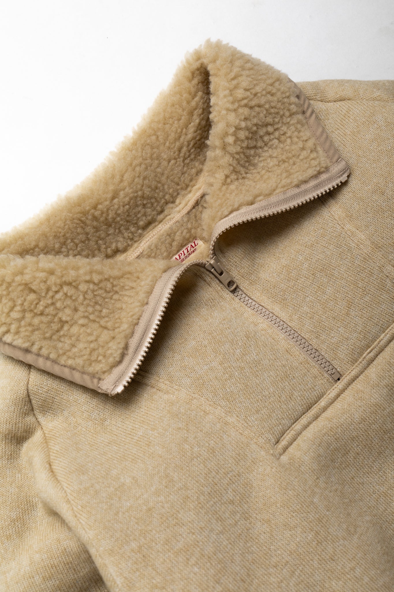 BOA Fleece ZIP ALPINE Pullover - Ecru