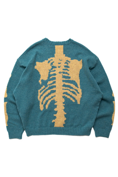 5G Wool BONE Crew Sweater - Sax