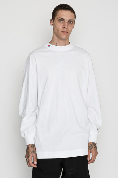 N. HOOLYWOOD x Champion Crewneck Long Sleeve T - White