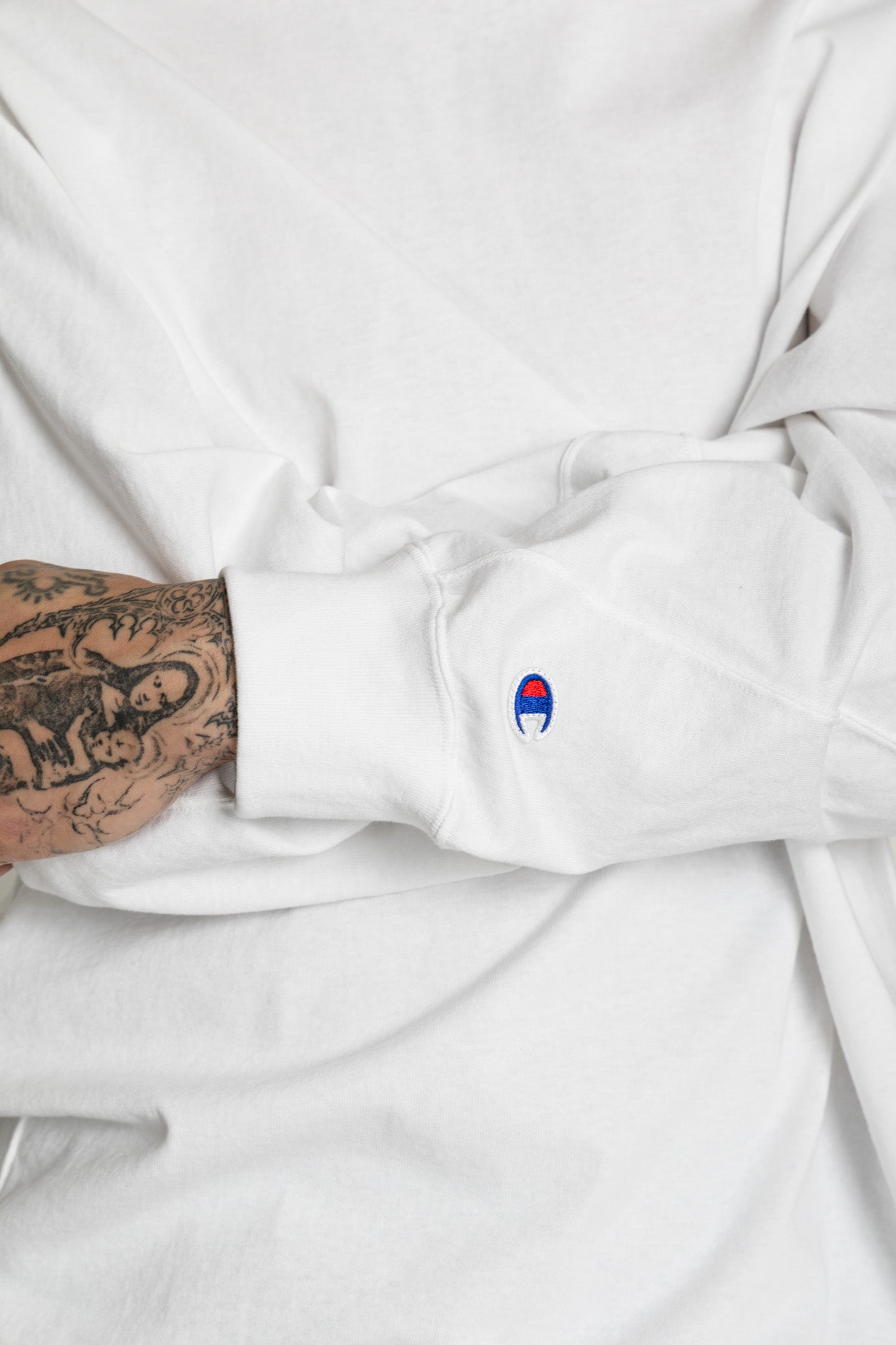 N. HOOLYWOOD x Champion Crewneck Long Sleeve T - White