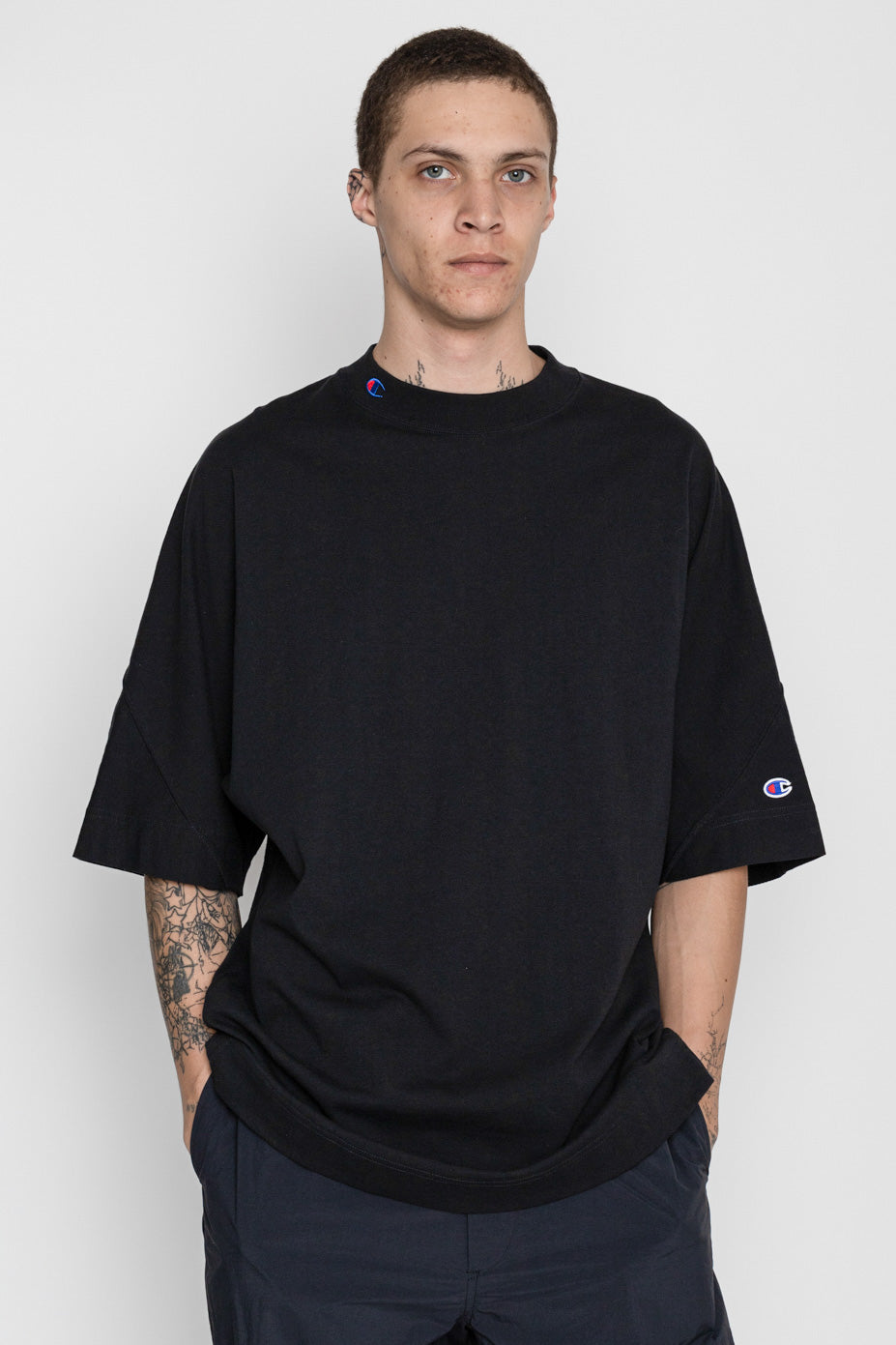 N. HOOLYWOOD x Champion Crewneck T-Shirt - Black