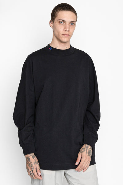 N. HOOLYWOOD x Champion Crewneck Long Sleeve T - Black