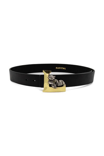 Leather LAUNDRY RACOON Buckle Belt