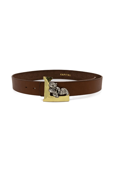 Leather LAUNDRY RACOON Buckle Belt