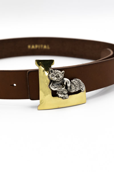 Leather LAUNDRY RACOON Buckle Belt