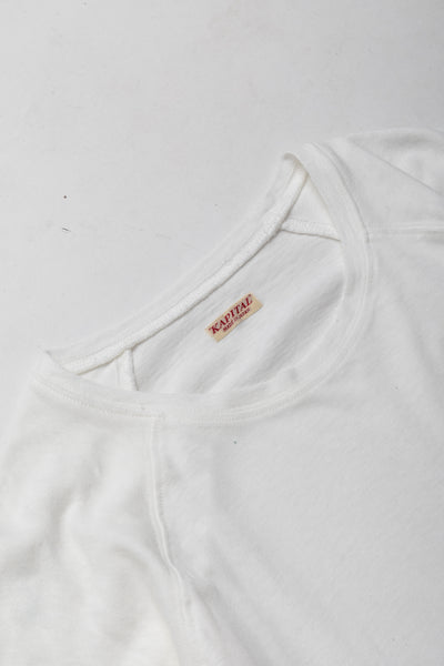 Jersey x Gauze Jersey CHEF Long Sleeve T (RAINBOWY PATCH) - White