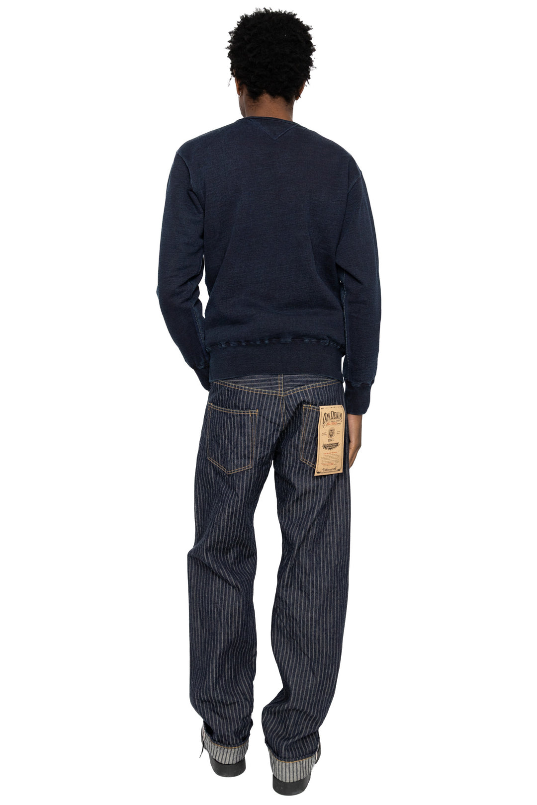 denims レコード Oni Denim 266-HJS Relax Straight Drop Needle Stitching Jacquard