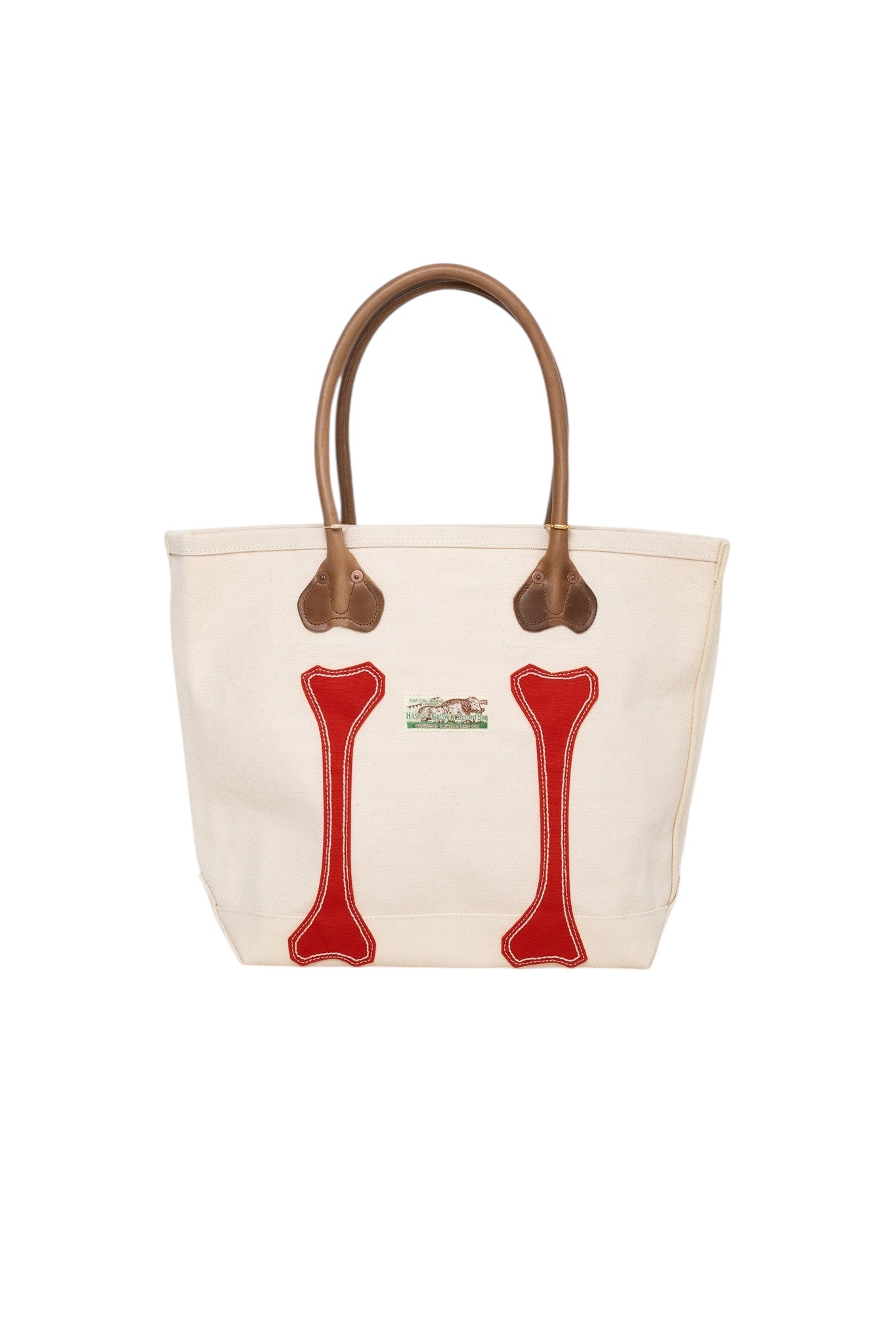 #4 Canvas KOTSU KOTSU TOTE BAG S - Ecru x Red