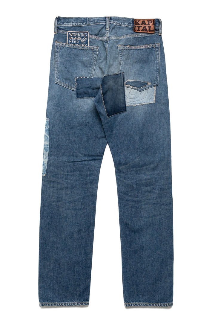 Kapital 14oz Denim 5P MONKEY CISCO (DIXIE Remake) – BLUE IN GREEN SOHO