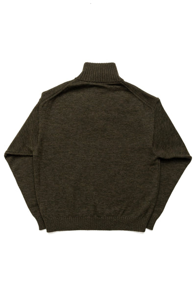 8G Cotton Wool NICKEL "4" Half ZIP Sweater - Khaki