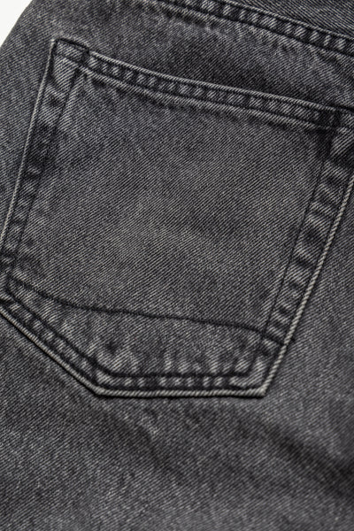 107 Ivy Fit Black Denim Stone Wash