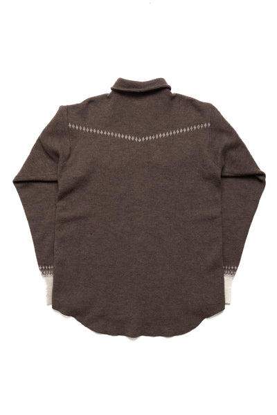 12G Fulling Knit HUSKEY Western Shirt - Brown