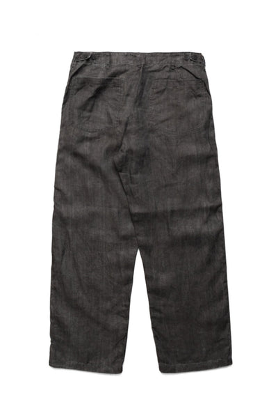 Sumi Dyed Linen Summer Fatigue Pants - Charcoal Grey