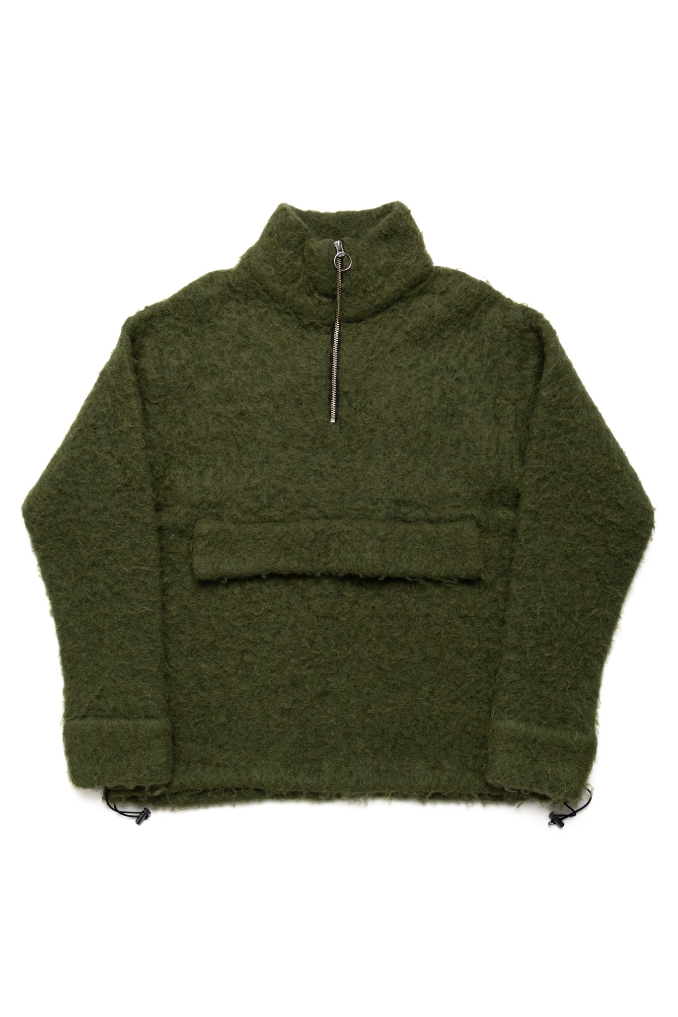 5G Mohair Half ZIP Anorak - Green