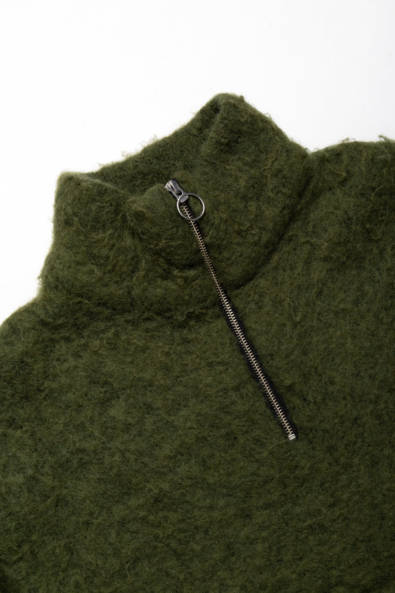 5G Mohair Half ZIP Anorak - Green