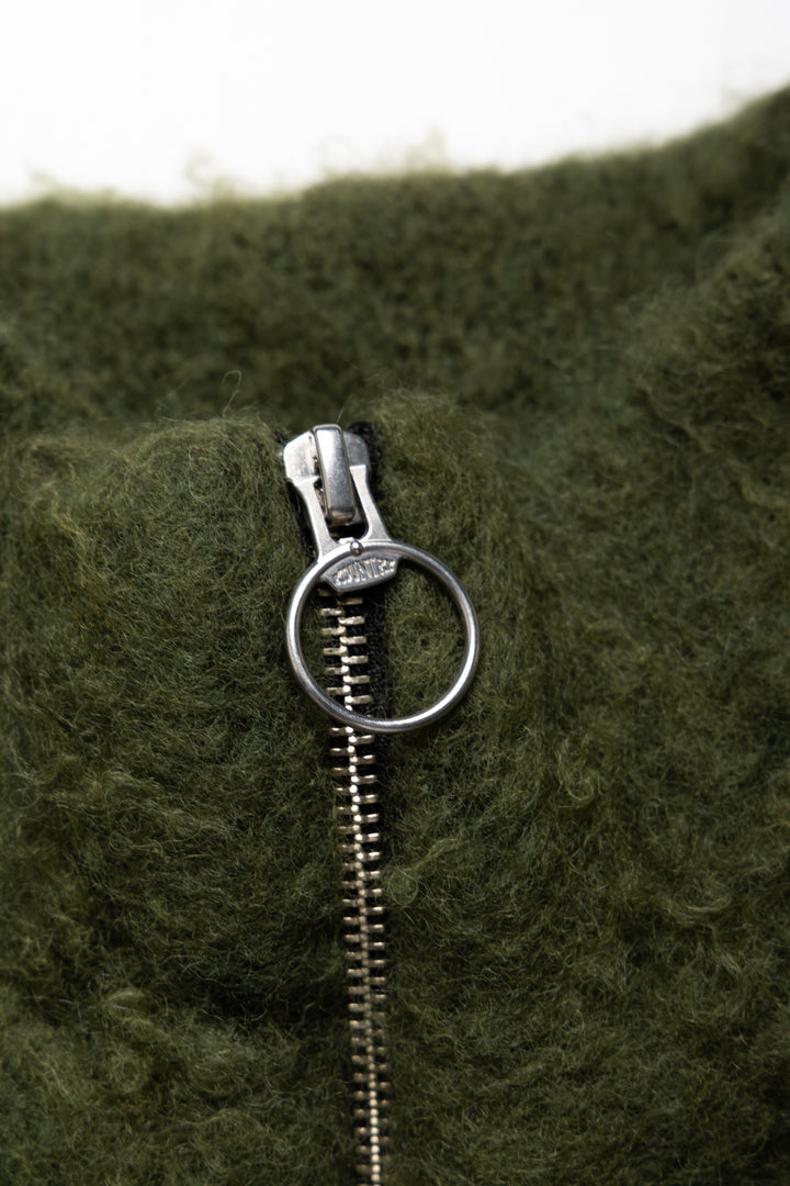 雰囲気◎ ~00's Japan製 Green Wool Half Coat Green Hooded Wool Coat, Short Wool Coat, Winter Wool Coat