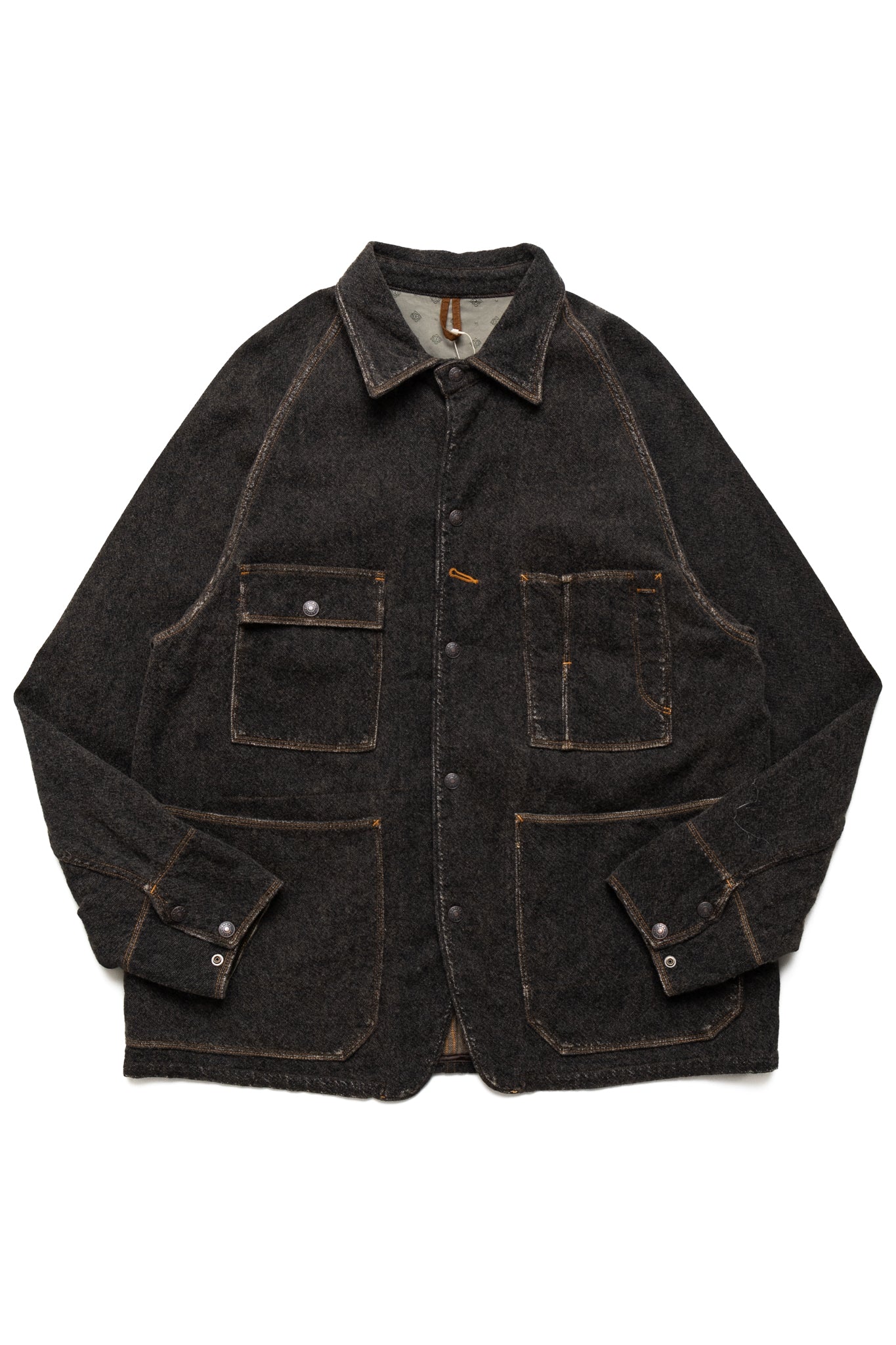 Twill Aging Wool CACTUS Coverall - Charcoal
