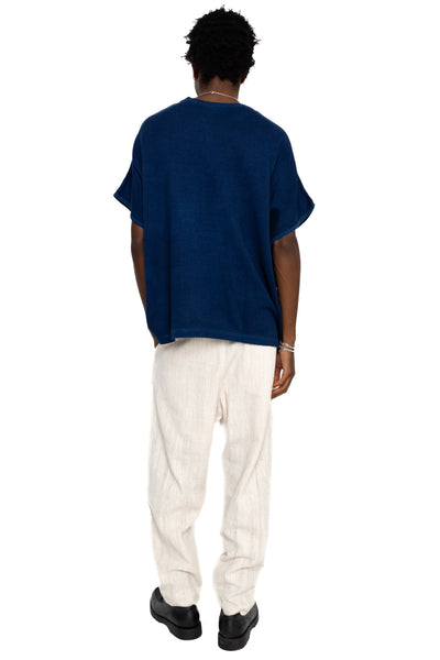 Medium Indigo Cotton Knitted T-Shirt