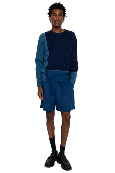 Shade Of Indigo Patchwork Cotton Sweatshirt