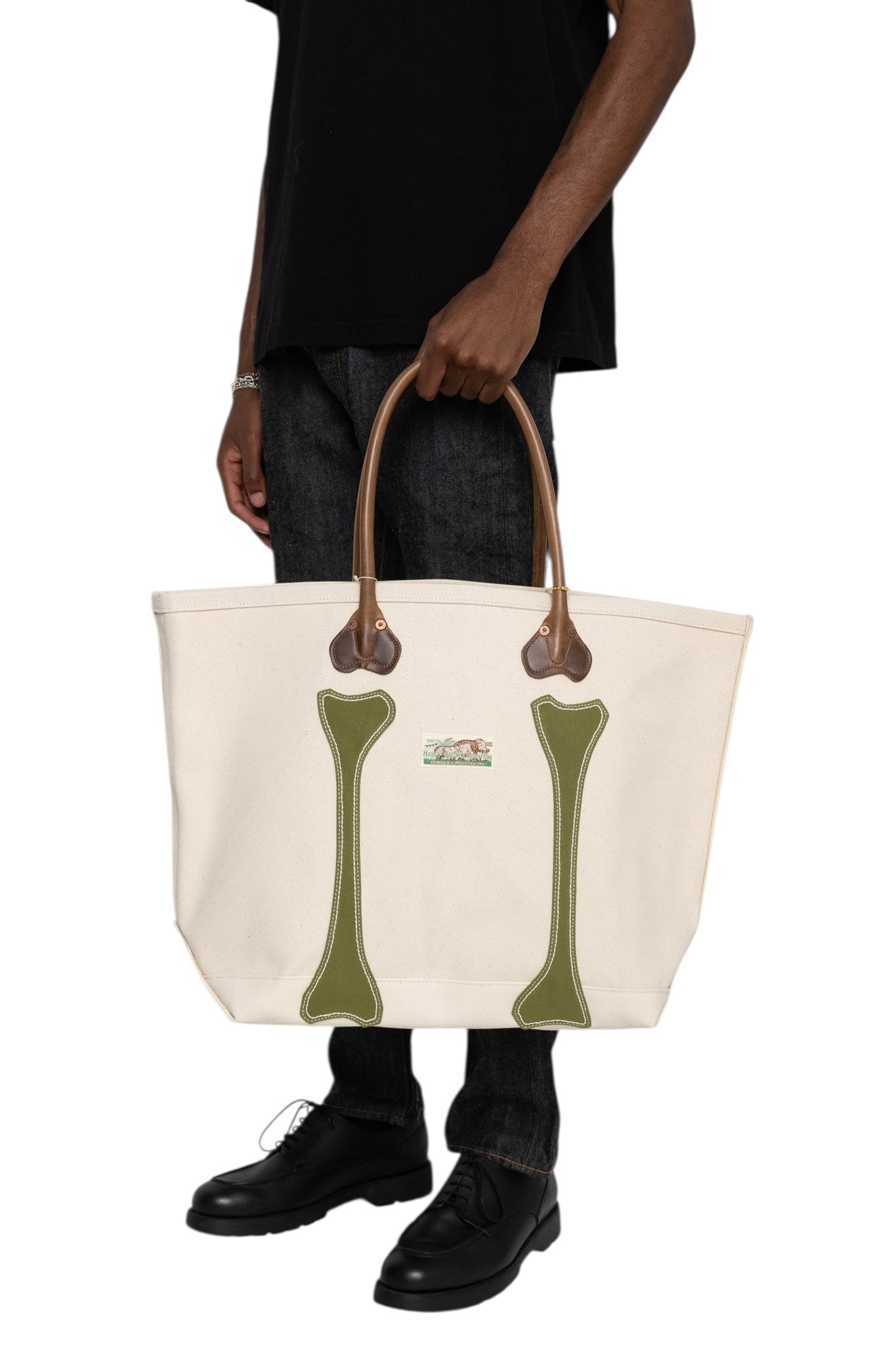 #4 Canvas KOTSU KOTSU TOTE BAG M - Ecru x Khaki
