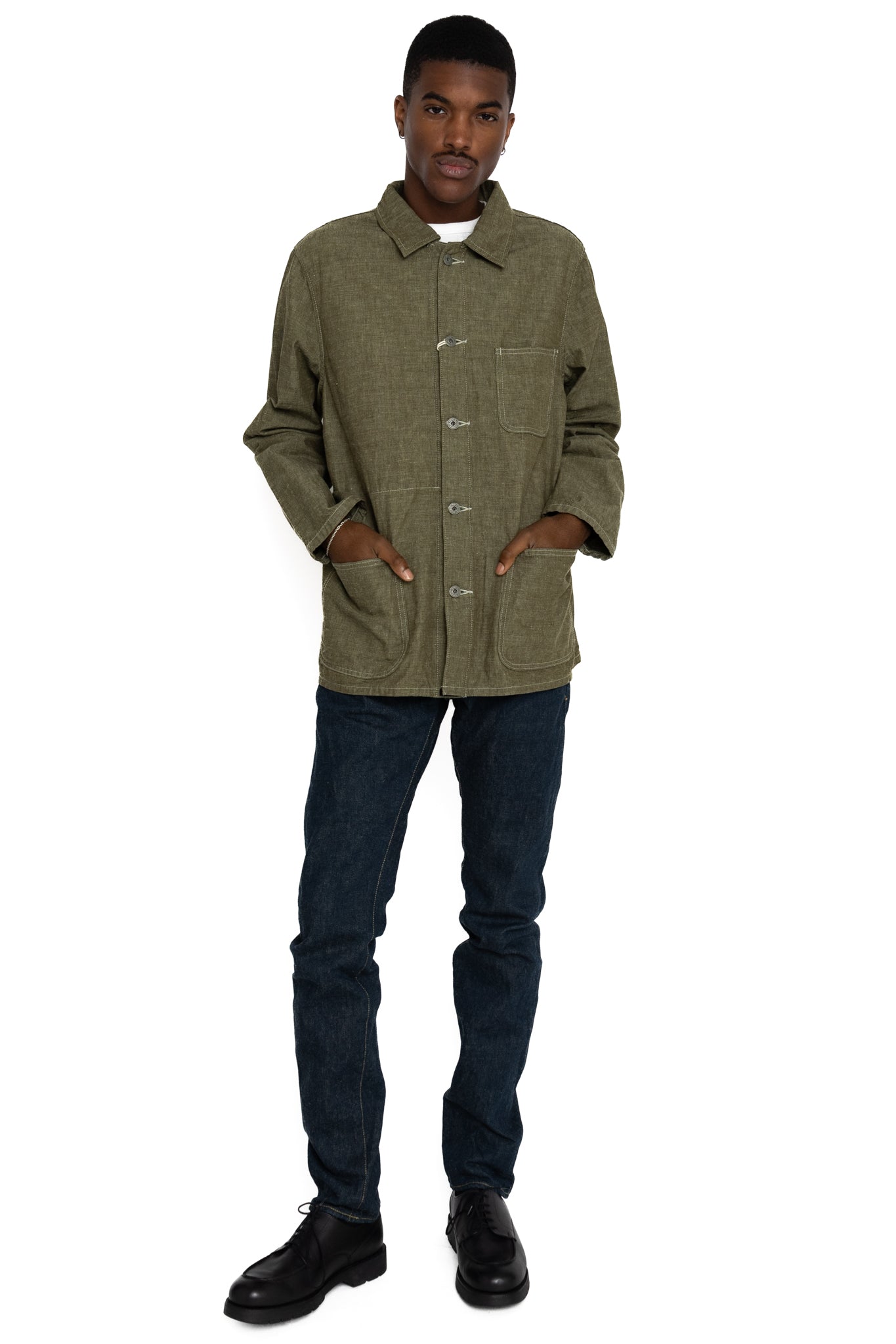 03101-HCKOL 8.3oz Heavy Chambray Coverall - Khaki Olive