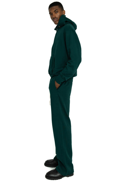 Cropped Zip Hoodie - Emerald