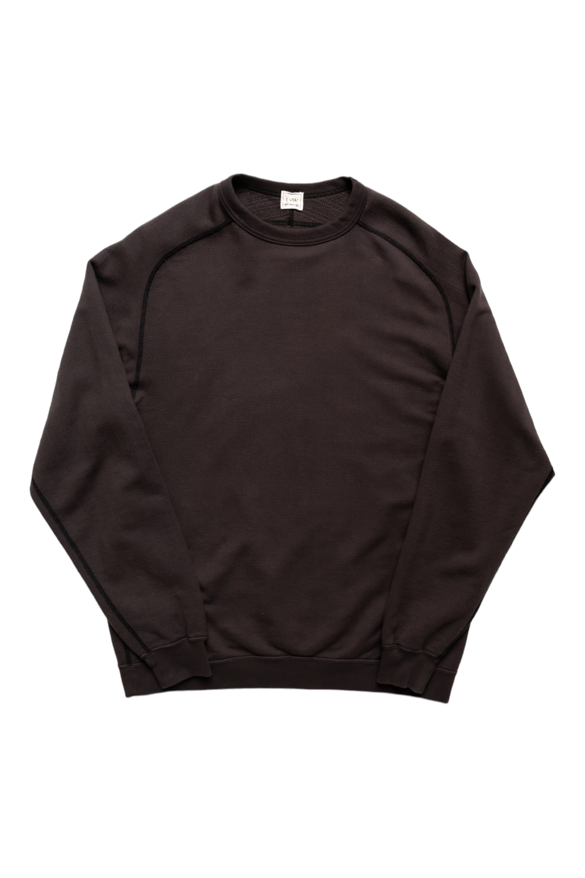 Herringbone Pile Raglan Crewneck - Antique Black