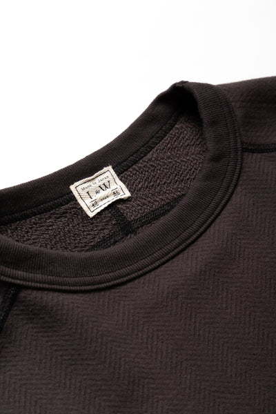 Herringbone Pile Raglan Crewneck - Antique Black