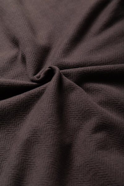 Herringbone Pile Raglan Crewneck - Antique Black