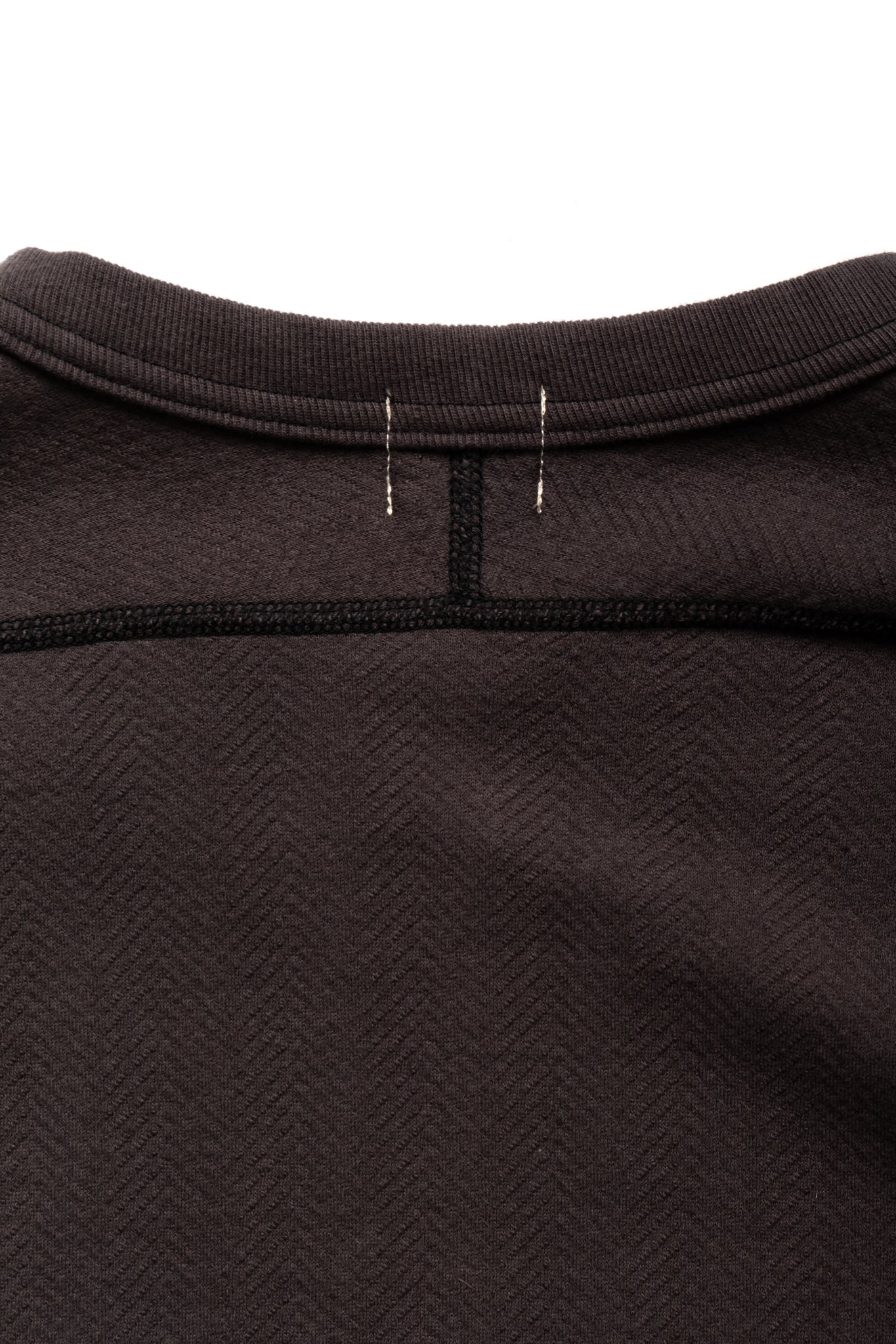 Herringbone Pile Raglan Crewneck - Antique Black