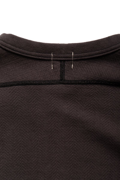 Herringbone Pile Raglan Crewneck - Antique Black
